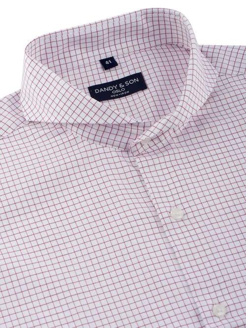 Extreme Cutaway Non-Iron Red Light Grid Shirt