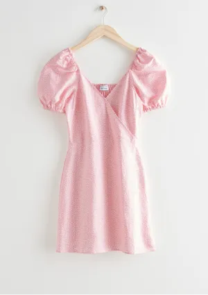 Fitted Puff Sleeve Mini Dress
