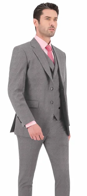 Fossil Grey Texture Plain Suit
