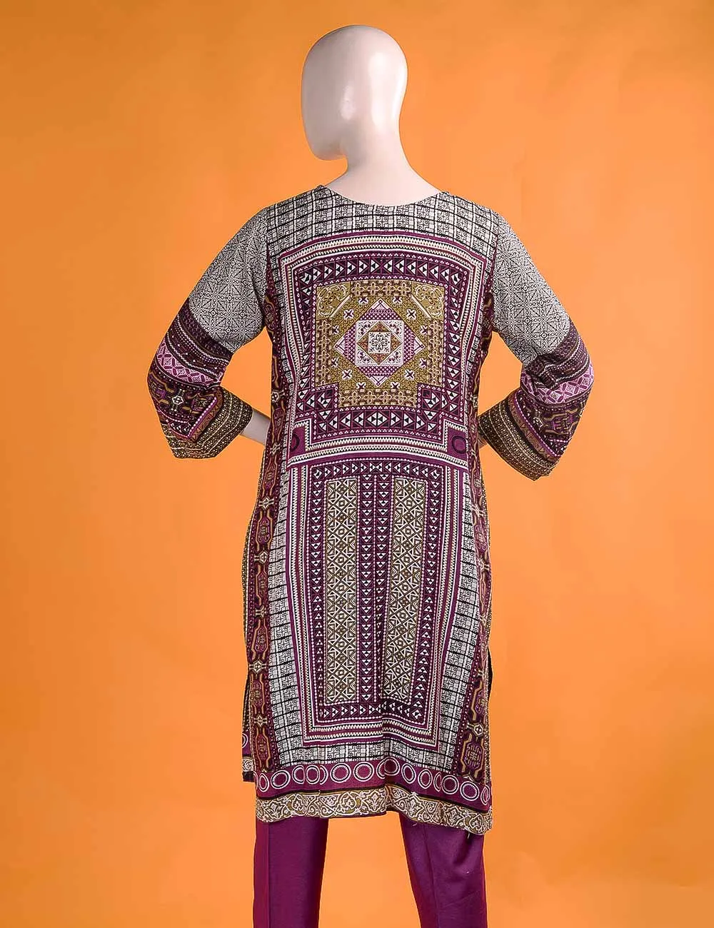 FR-5B - Motifs  |  Linen Embroidered & Printed Unstitched Dress