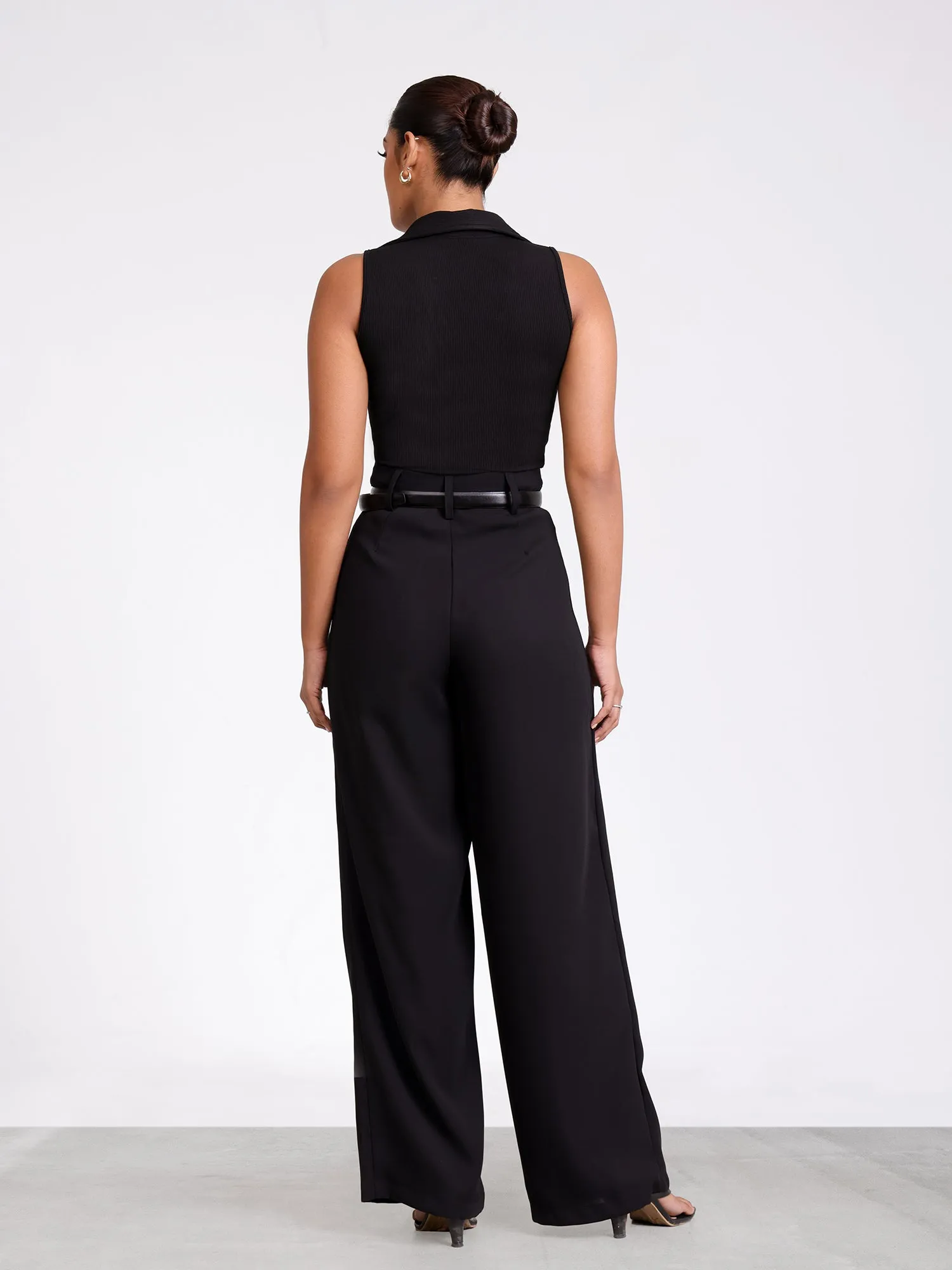 Front Pleated Loop Detailed Pant