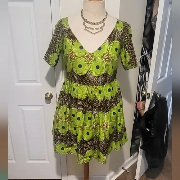 Fun and Flirty African Cotton Mini Dress