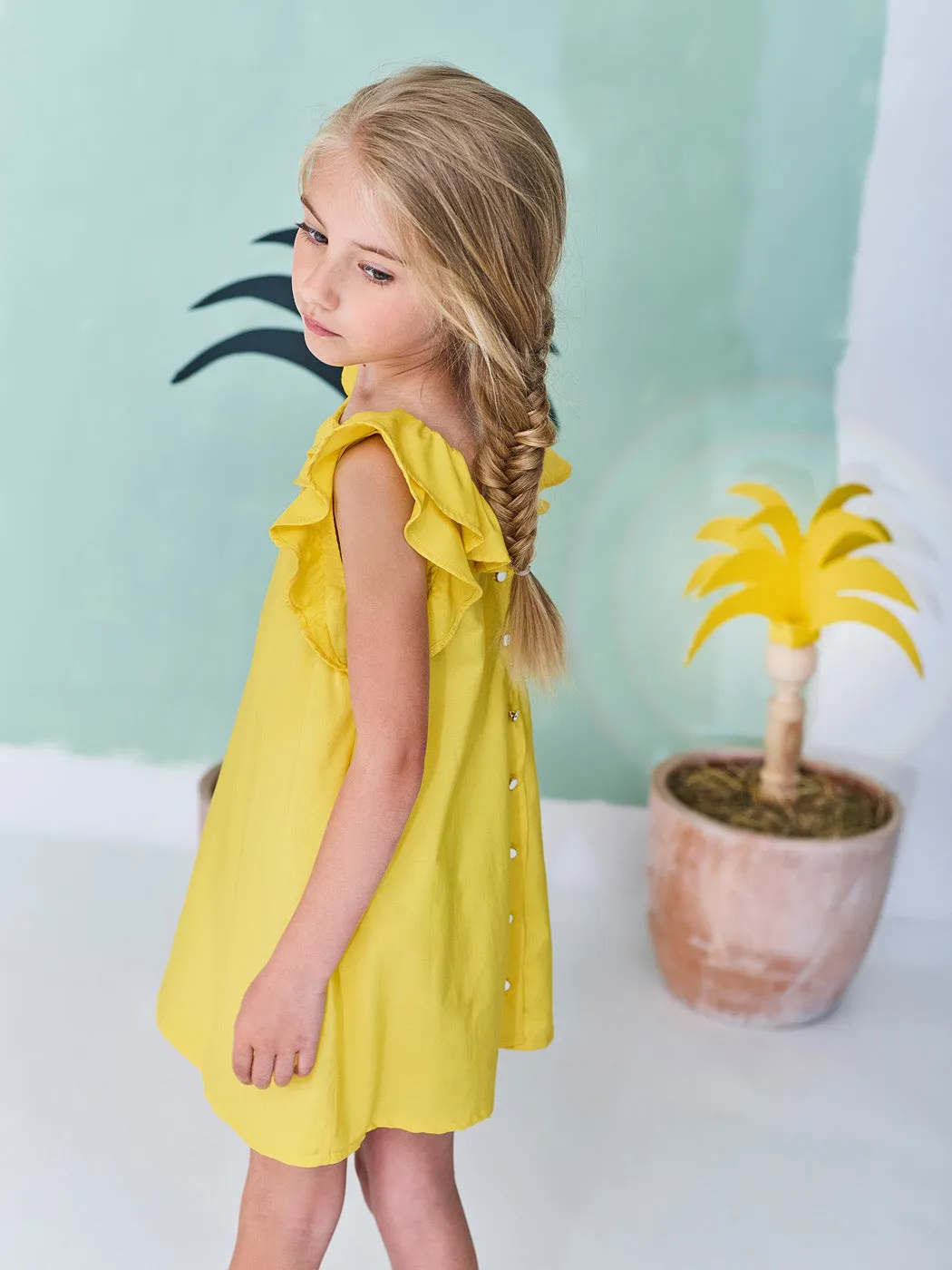 Girls Yellow Summer Dress
