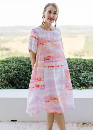 Goondiwindi Cotton Briar Dress - Pink Watercolour
