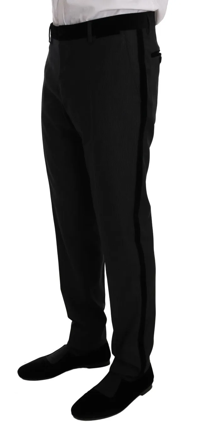 Gray Black Tuxedo GOLD Slim Fit Smoking Suit