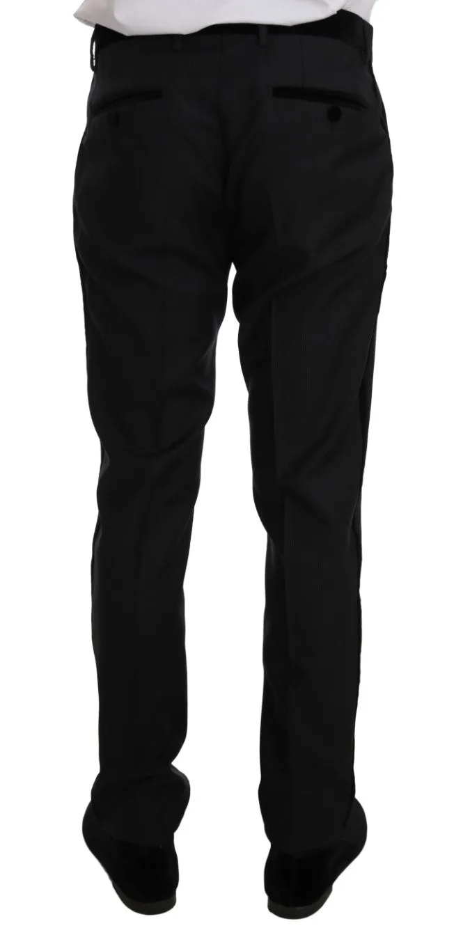 Gray Black Tuxedo GOLD Slim Fit Smoking Suit