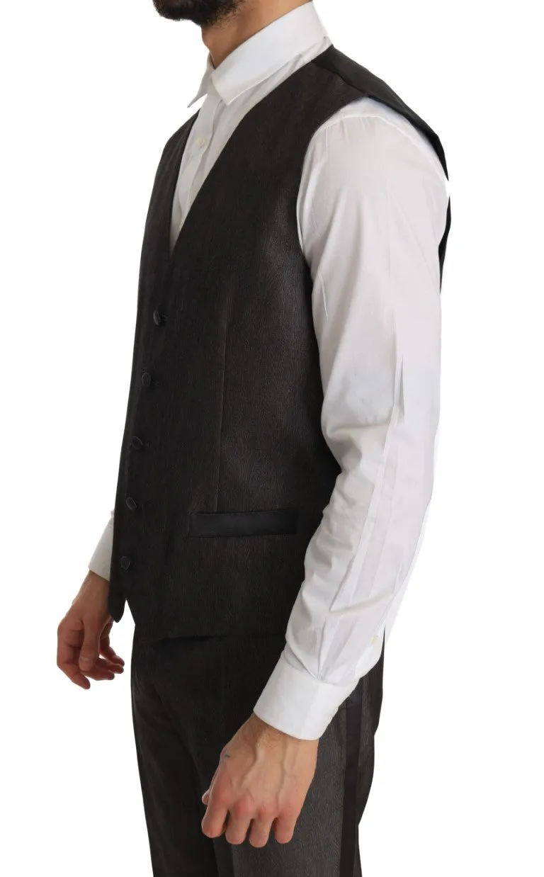Gray Silk Wool MARTINI Slim Fit 3 Piece Suit
