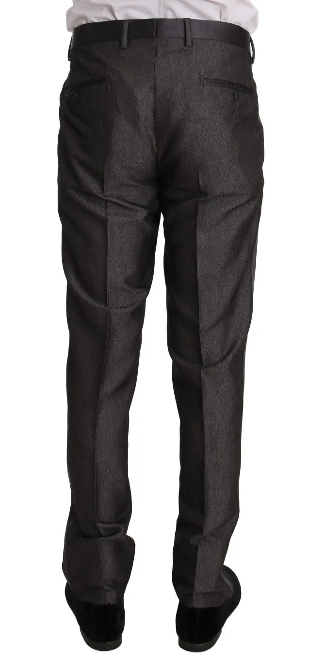 Gray Silk Wool MARTINI Slim Fit 3 Piece Suit