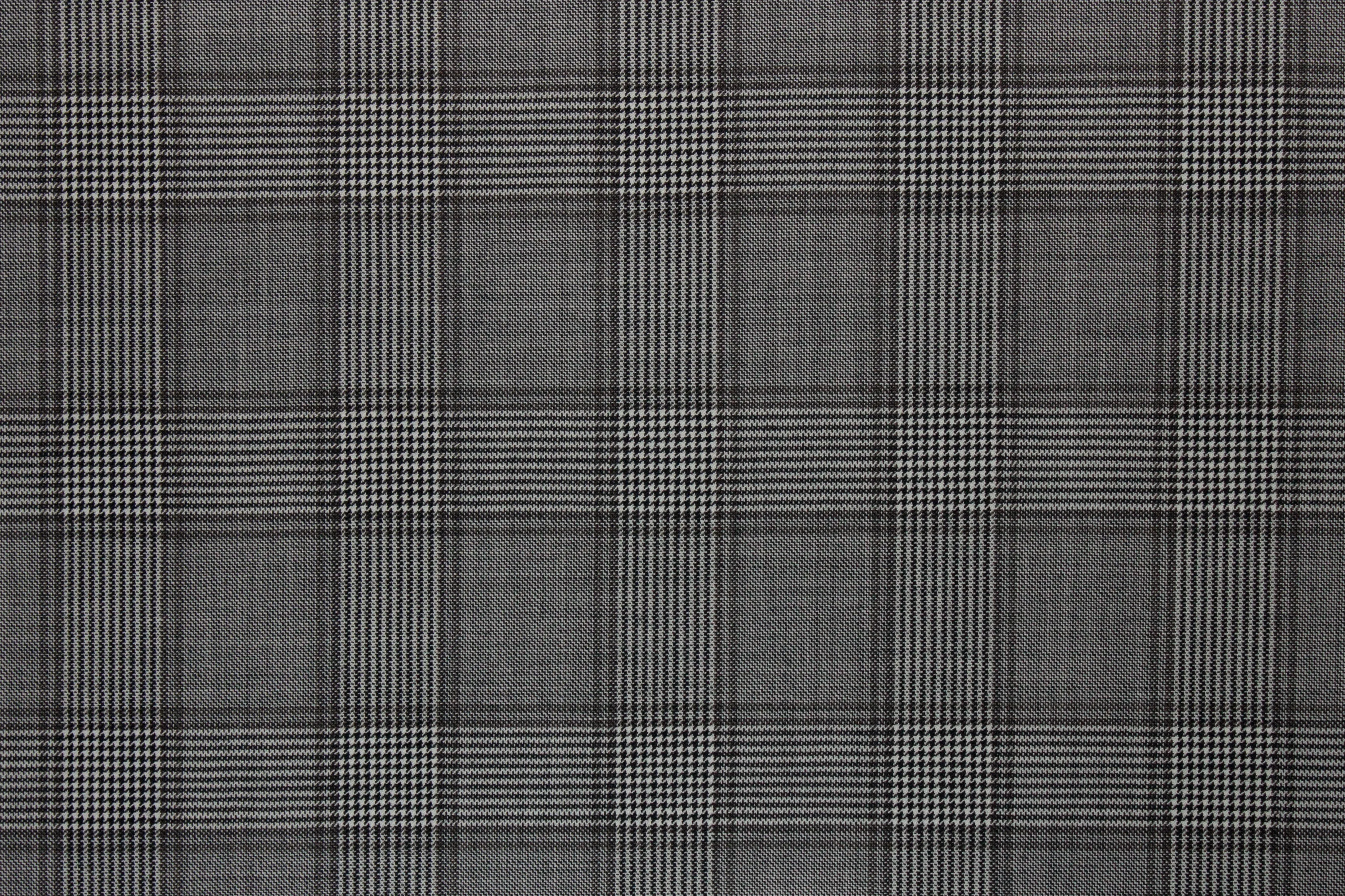 Grey With Black Prince of Wales Windowpane Suit