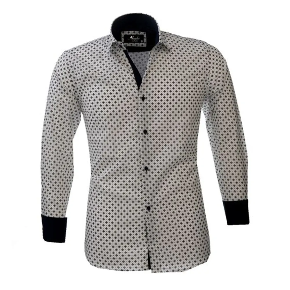 Greyish Mens Slim Fit Designer Dress Shirt - tailored Cotton Shirts for Work and Casual Wear