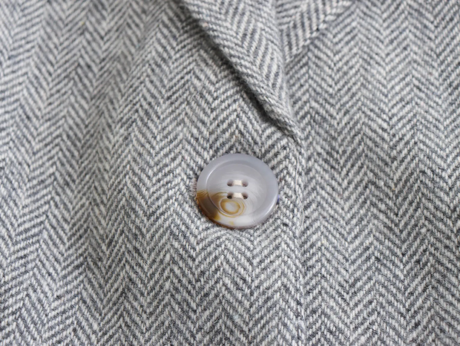 Herringbone Twill Straight Cut Blazer