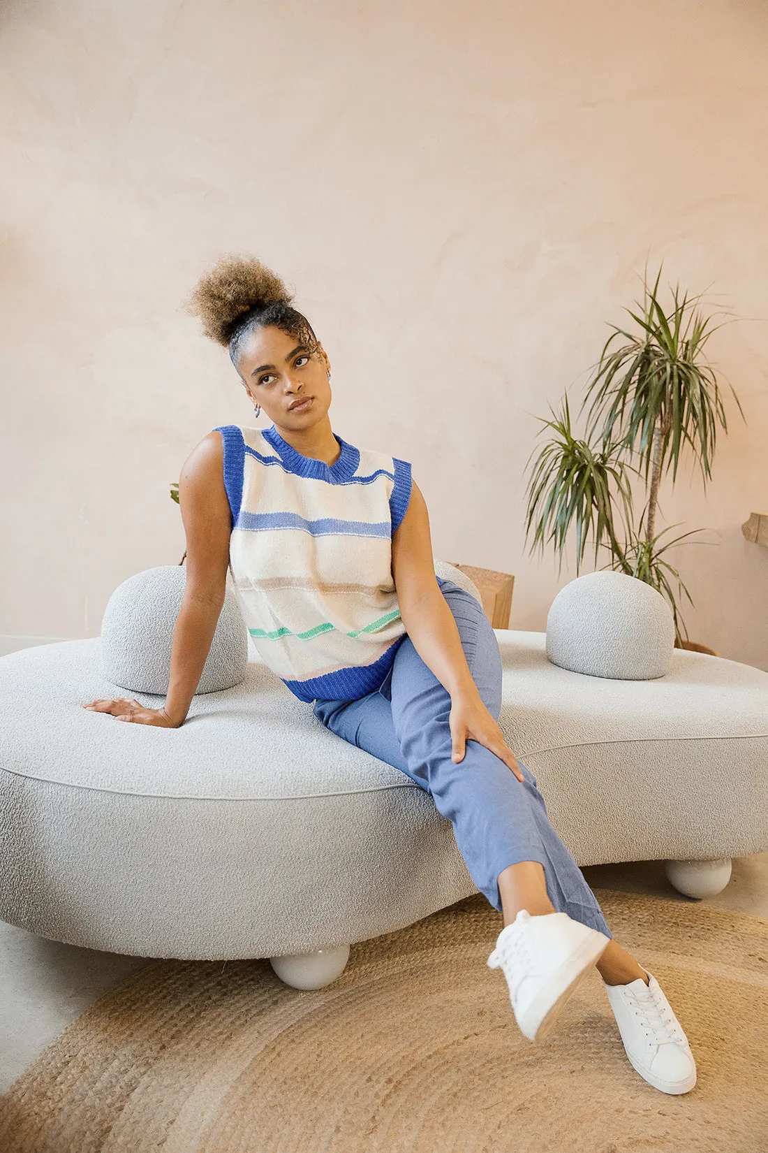 High Waisted Paper Bag Pleat Trousers