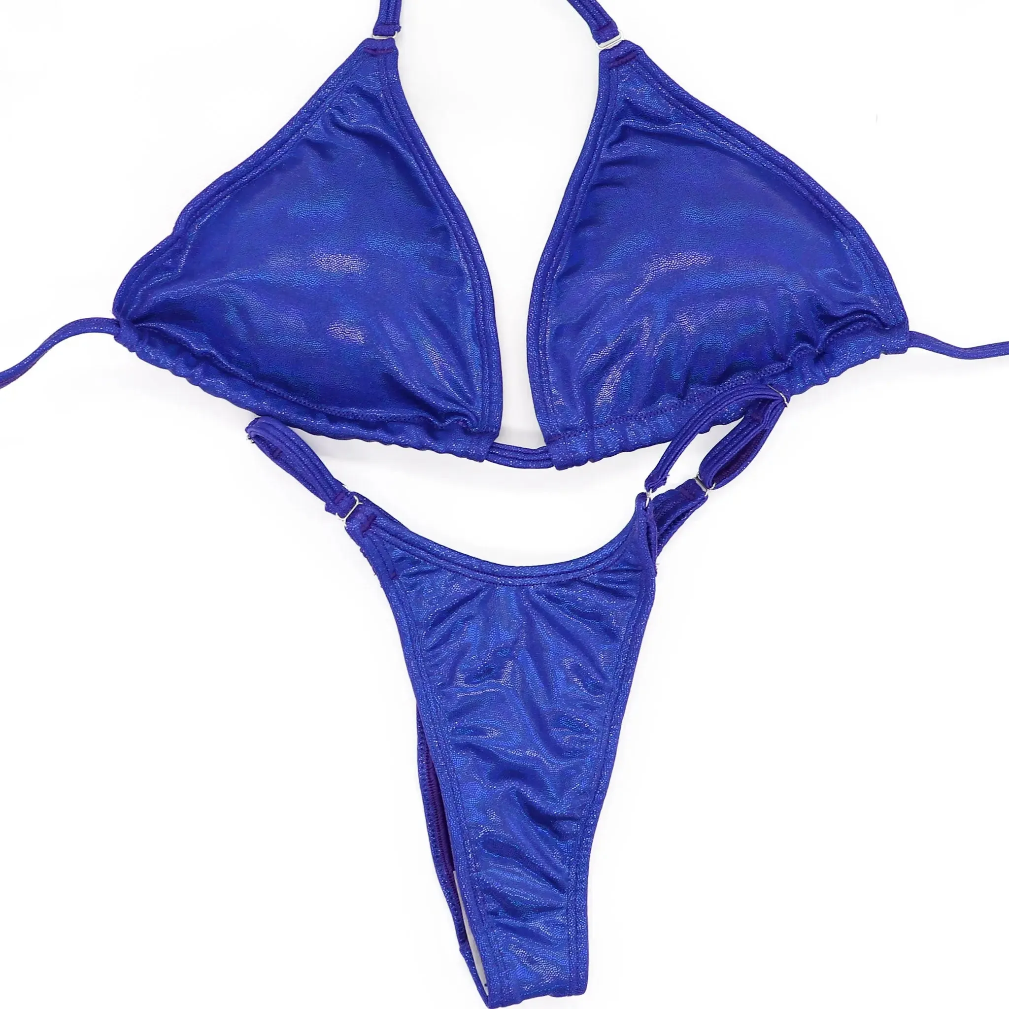 Hologram Electric Purple Fit Model Competition Suit
