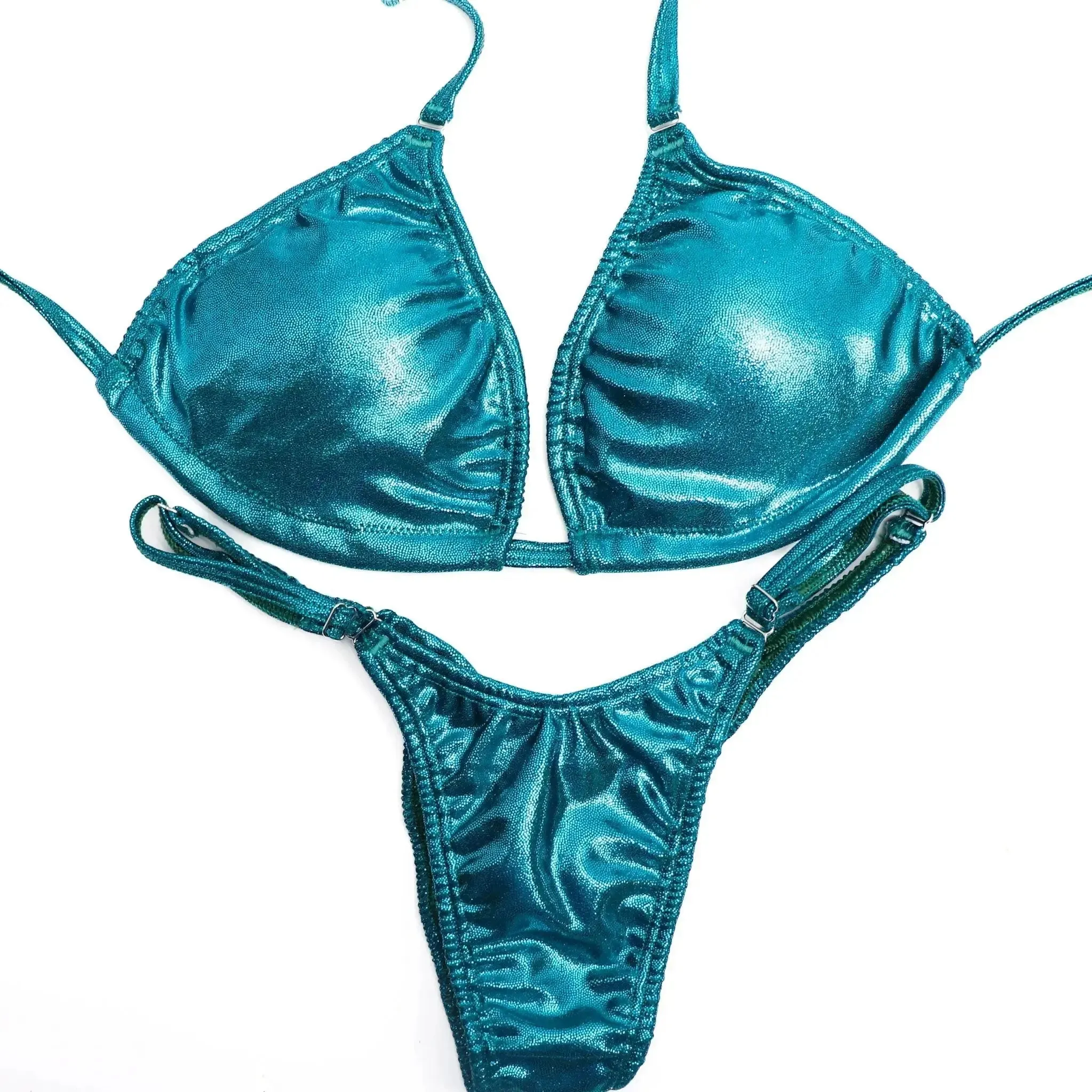 Hologram Teal Fit Model Competition Suit
