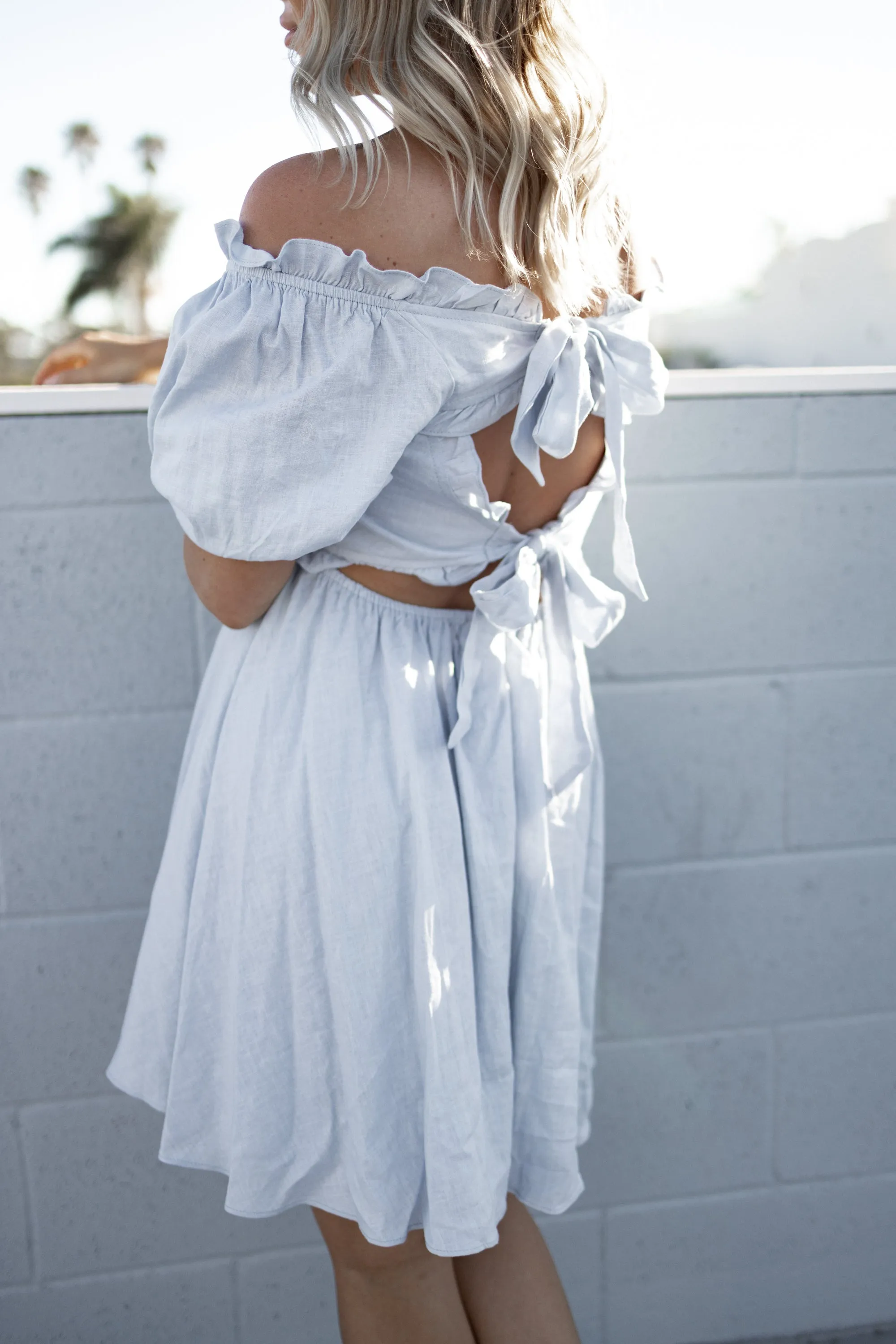 Huntington linen ruffle dress