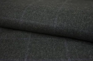 Iron Grey With Airforce Blue Windowpane Suit