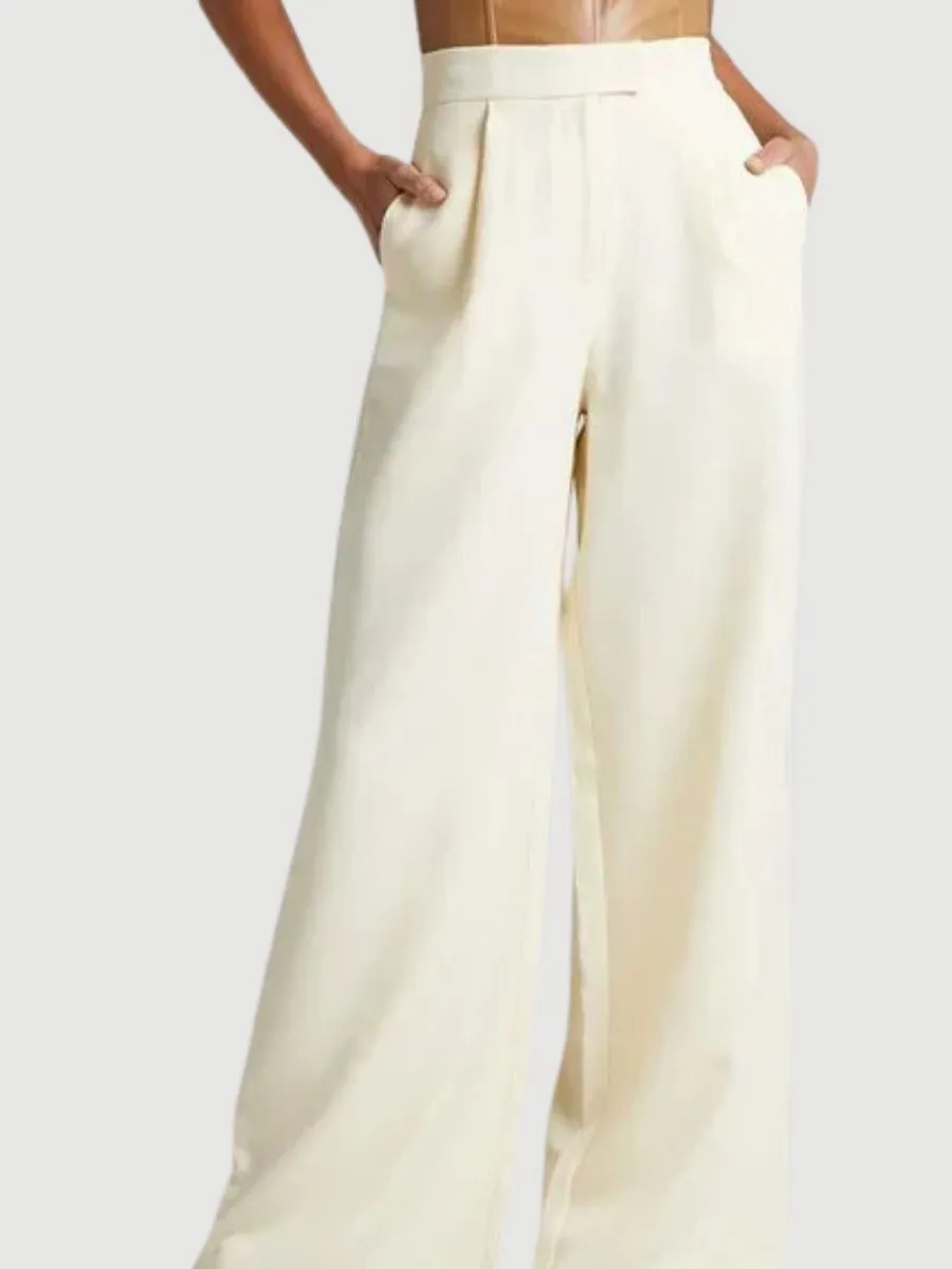Ivanna Satin Trousers Cream