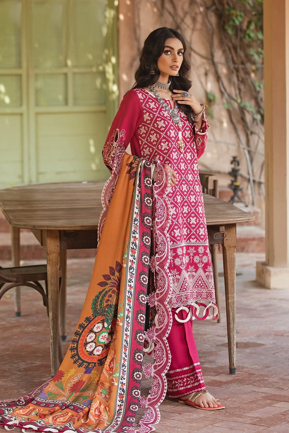 JANAH NW-34 | Nureh Maya Khaddar Fall / Winter Collection 2021 | Unstitched Embroidered Slub Khaddar Suits