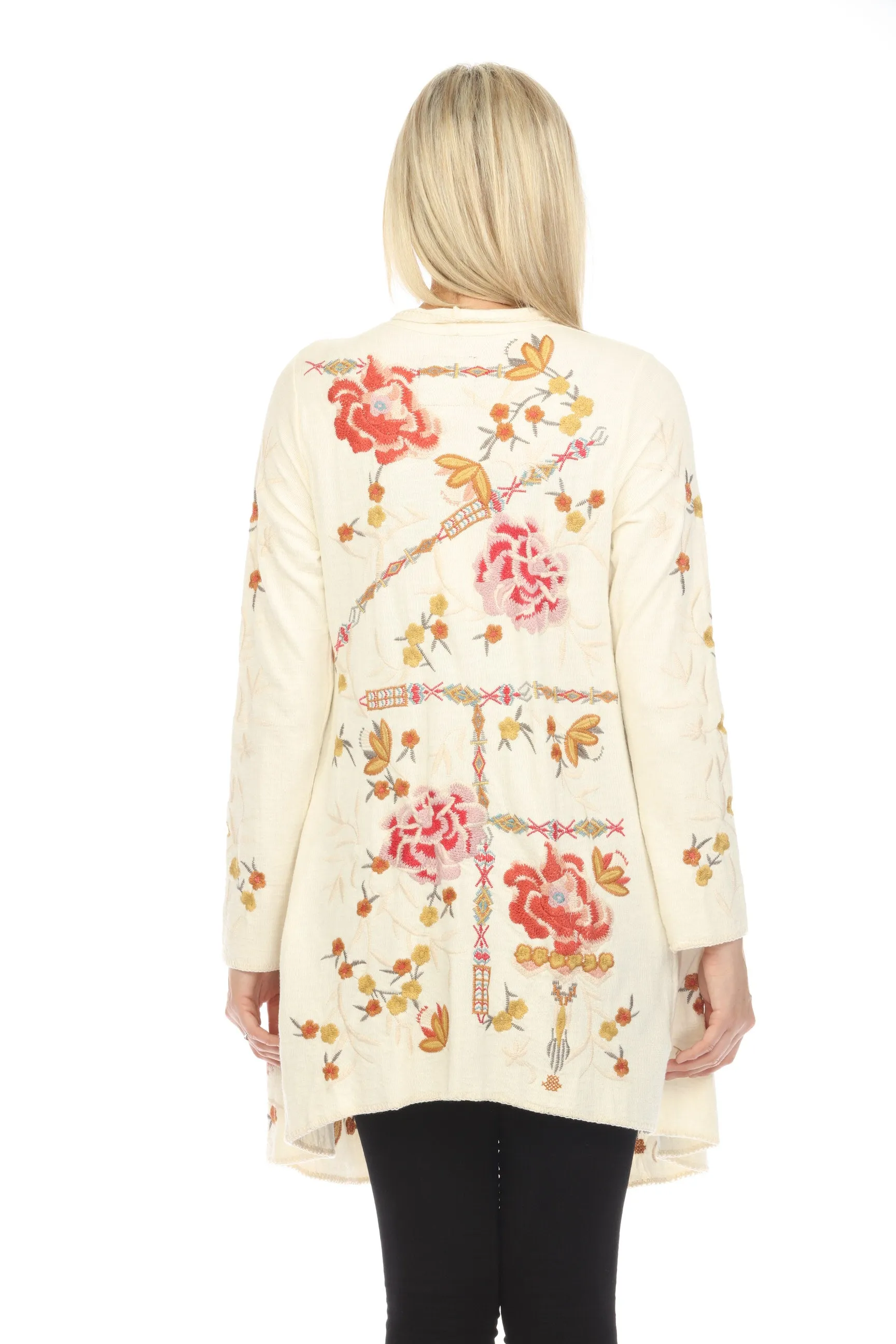 Johnny Was Biya Danny Embroidered Cardigan Boho Chic B55824