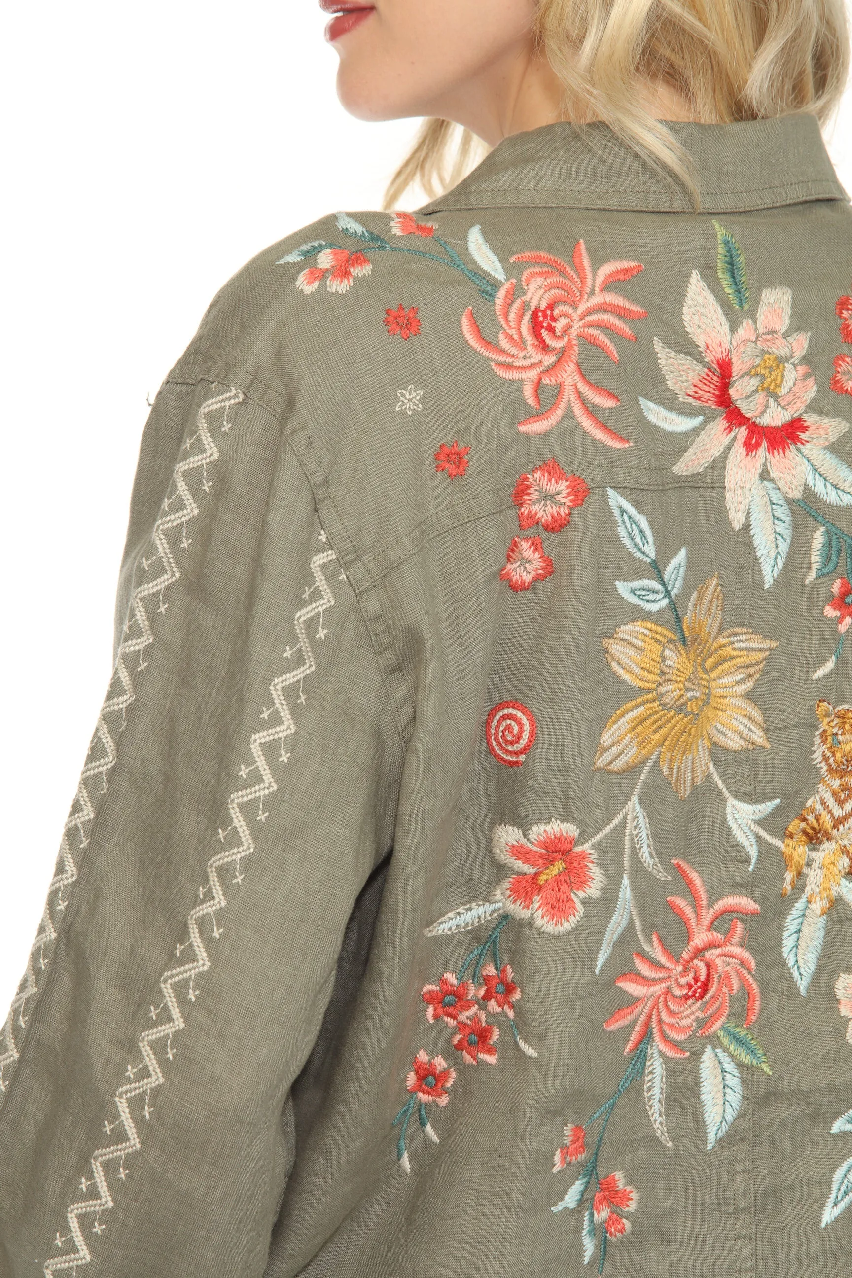 Johnny Was JWLA Andrean Relaxed Linen Jacket J41124 *