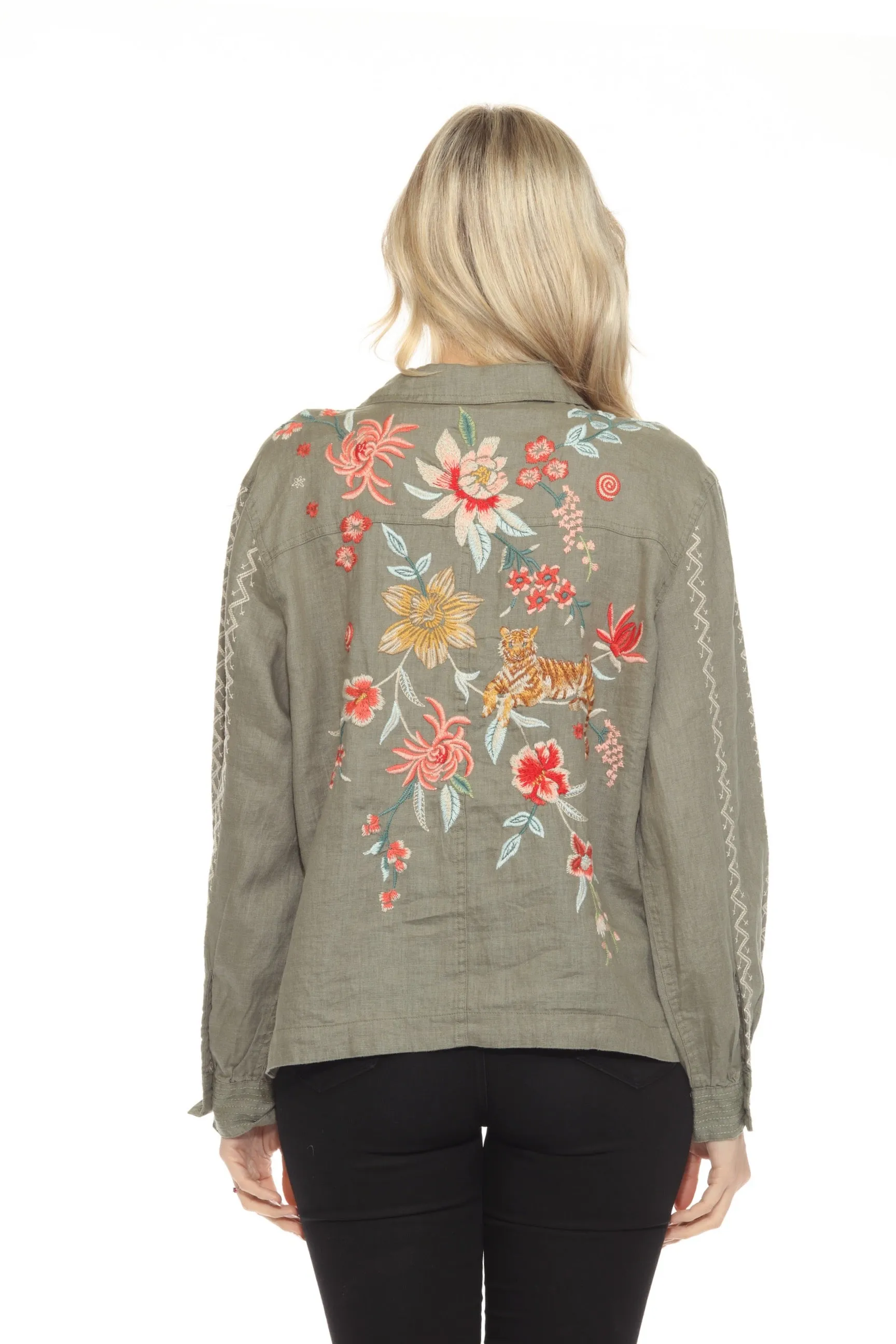 Johnny Was JWLA Andrean Relaxed Linen Jacket J41124 *