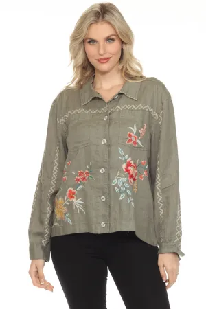 Johnny Was JWLA Andrean Relaxed Linen Jacket J41124 *