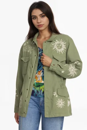 Johnny Was Workshop Andromeda Paris Drawstring Army Coat W44424 *