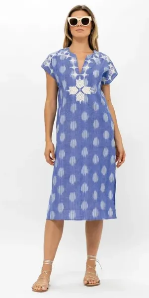 Kaftan Midi in Chatham Blue