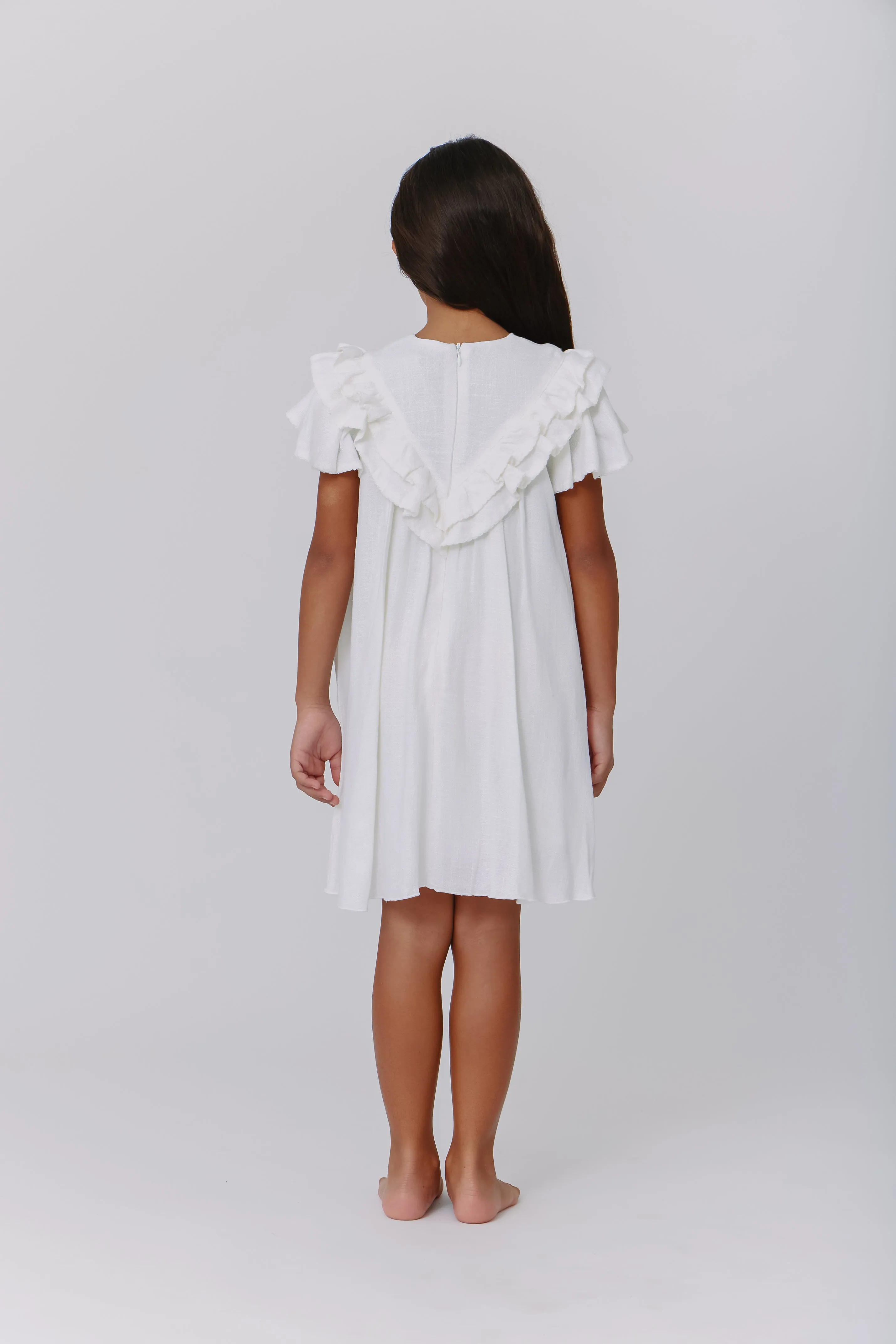 Kipp Linen Ruffle Dress