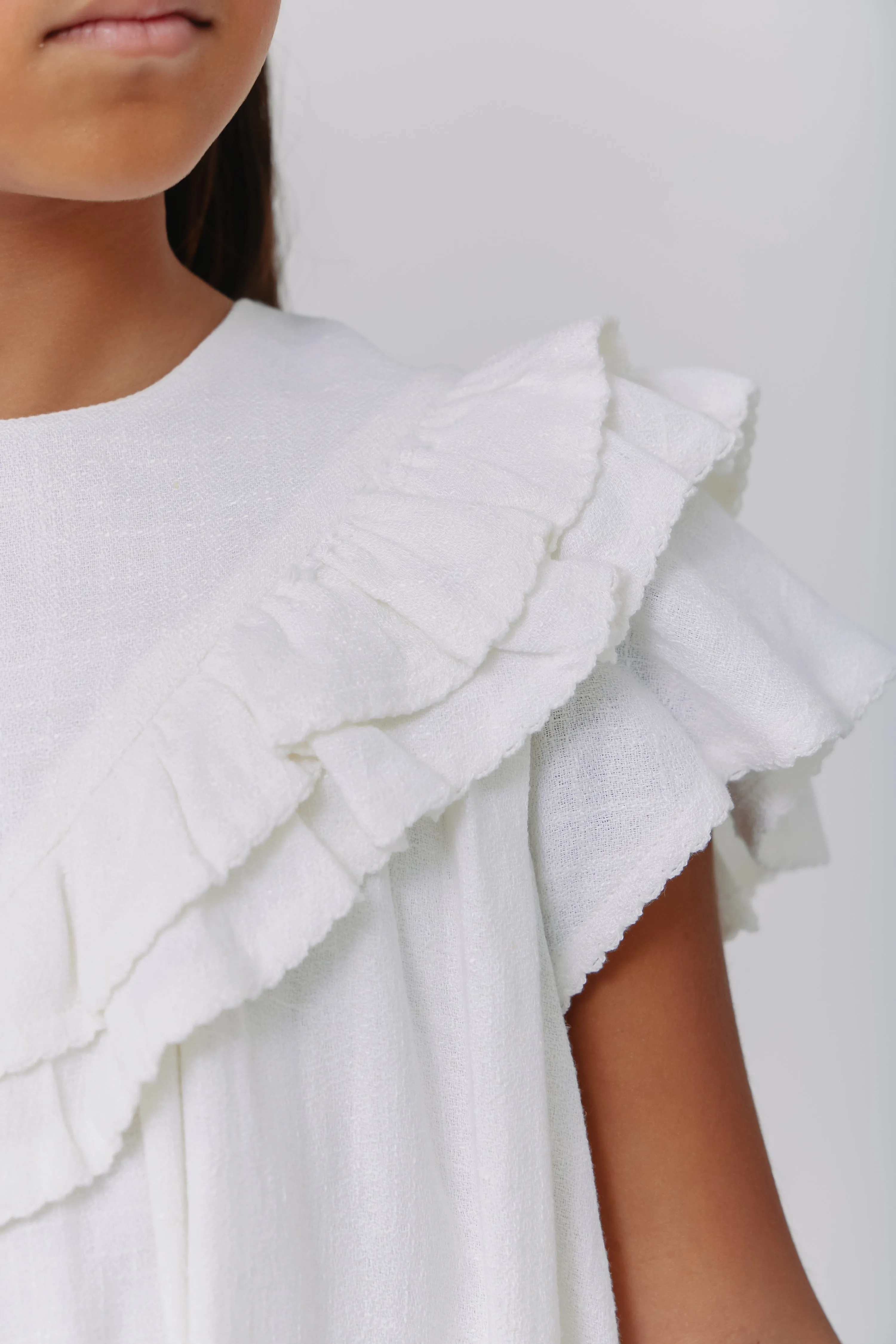Kipp Linen Ruffle Dress