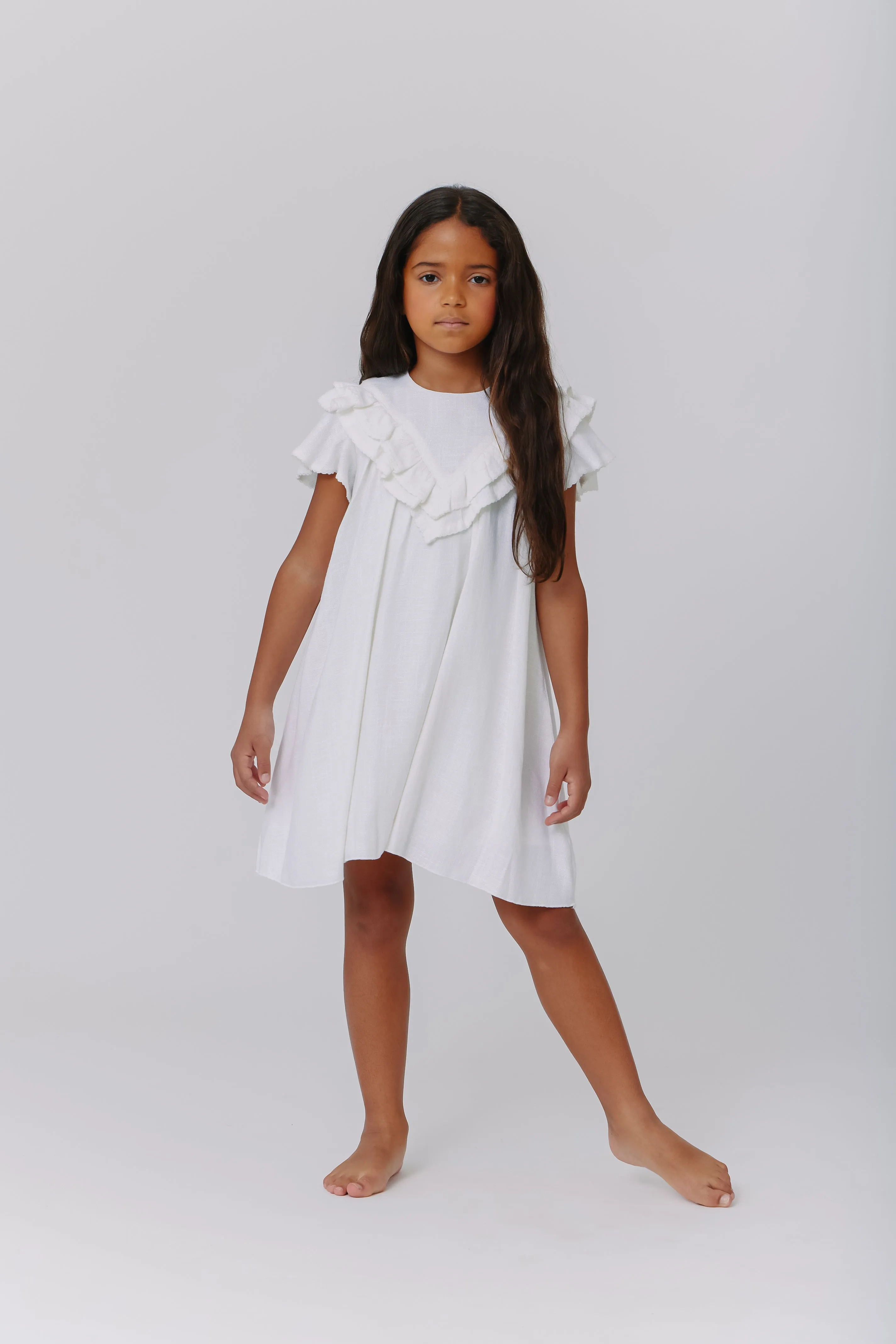 Kipp Linen Ruffle Dress