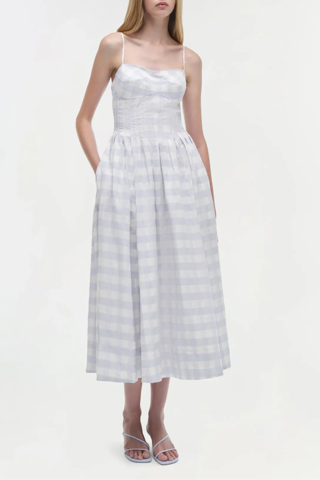Kittiya Sleeveless Midi Dress | Periwinkle Sky Multi