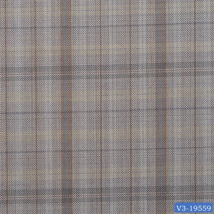 Light Beige with Brown Plaid Check Suit