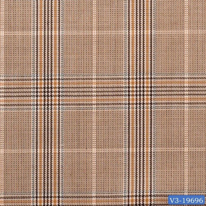 Light Brown with Multi Color Plaid Check Regular Suit