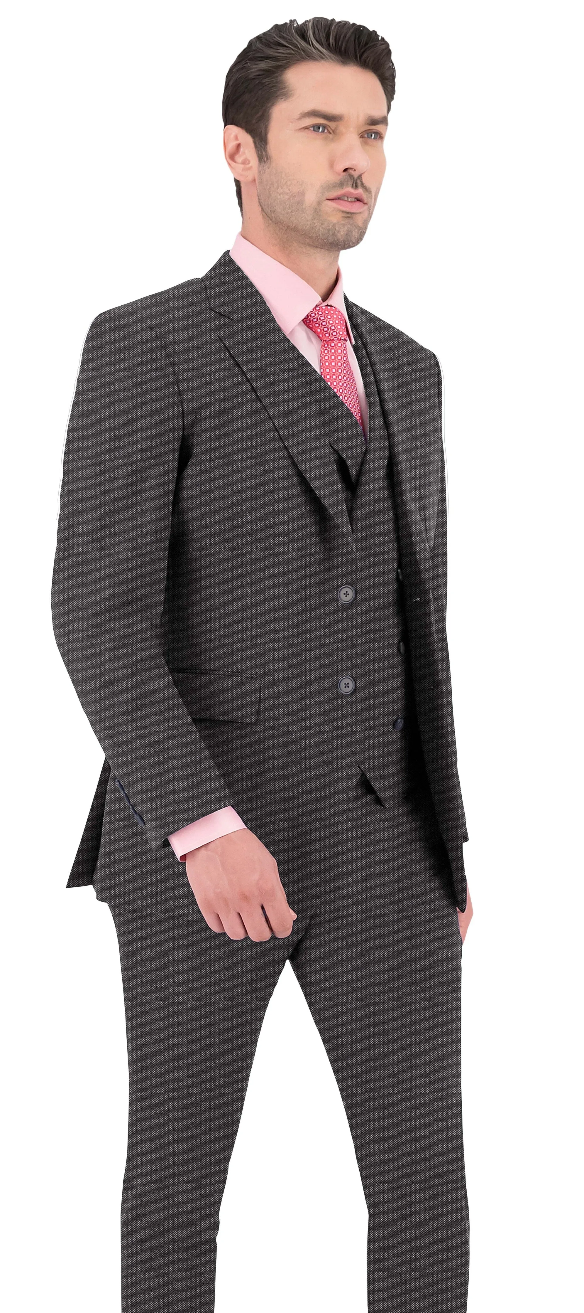 Light Grey Micro Pin Plain Suit