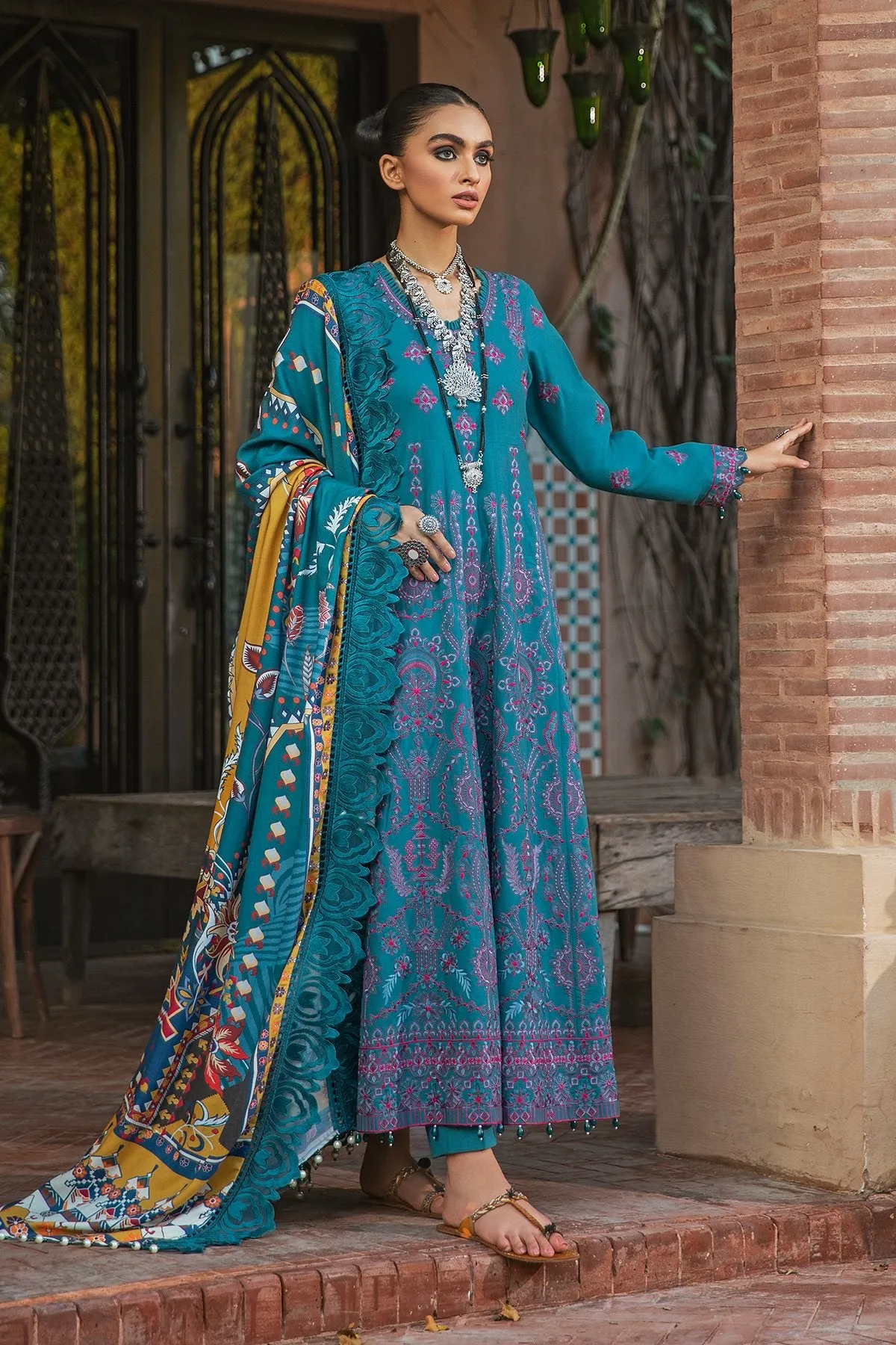 LILIAN NW-38 |  Nureh Maya Khaddar Fall / Winter Collection 2021 | Unstitched Embroidered Slub Khaddar Suits