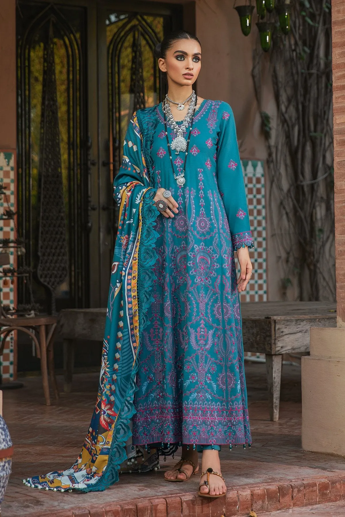 LILIAN NW-38 |  Nureh Maya Khaddar Fall / Winter Collection 2021 | Unstitched Embroidered Slub Khaddar Suits