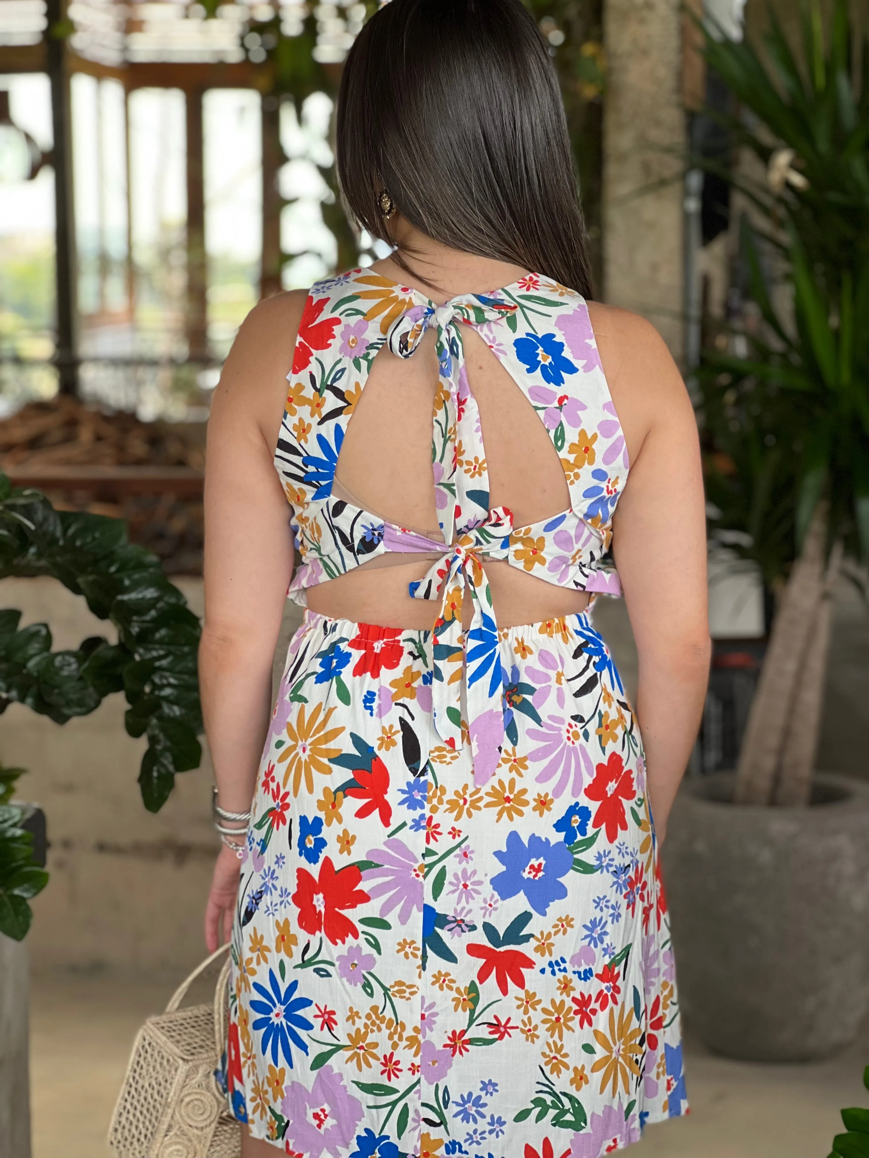 Linen Floral Dress