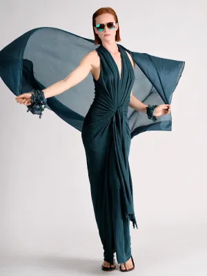Linen Jersey Wrap and Tie Dress