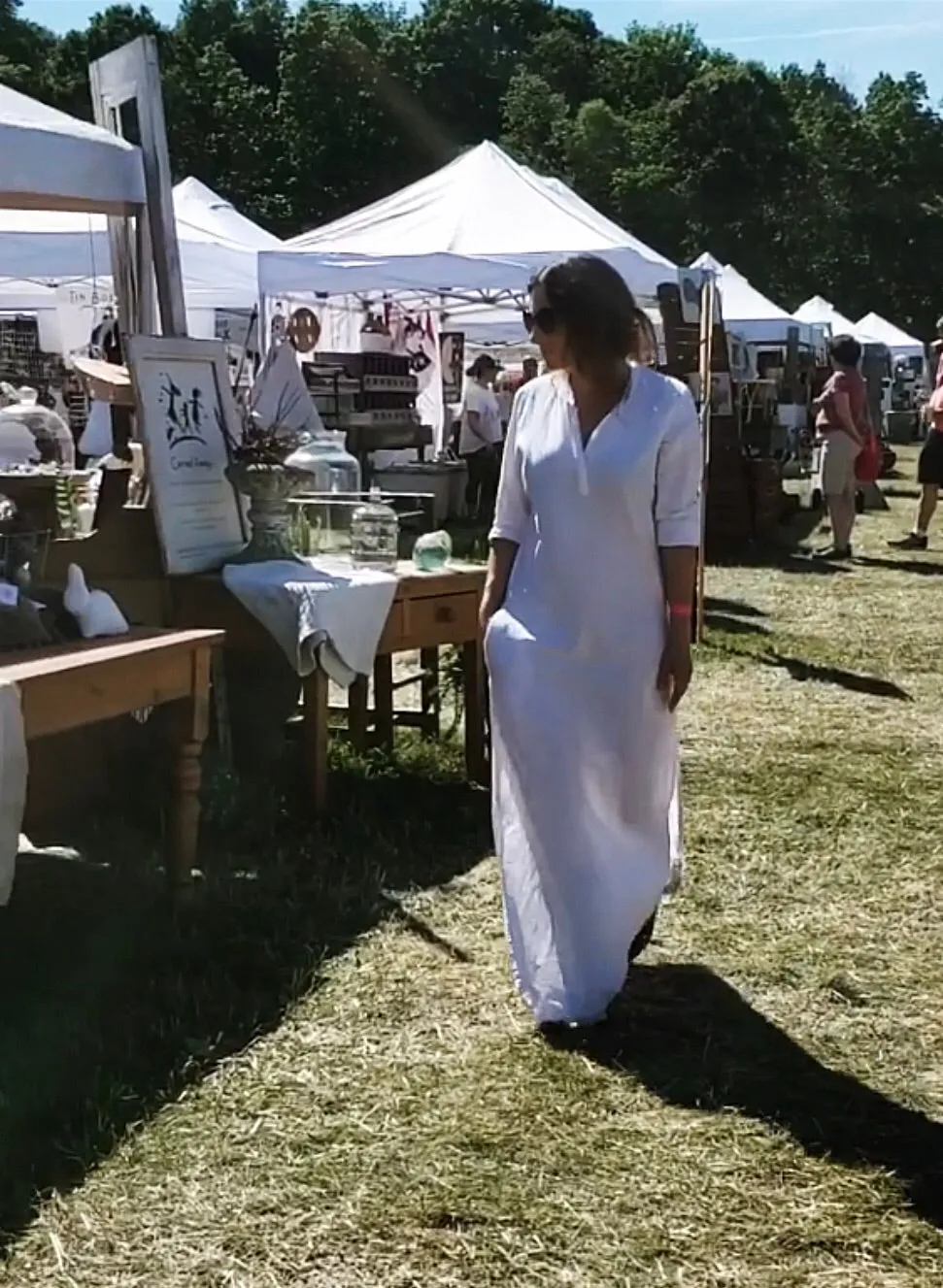 linen market dress in salt