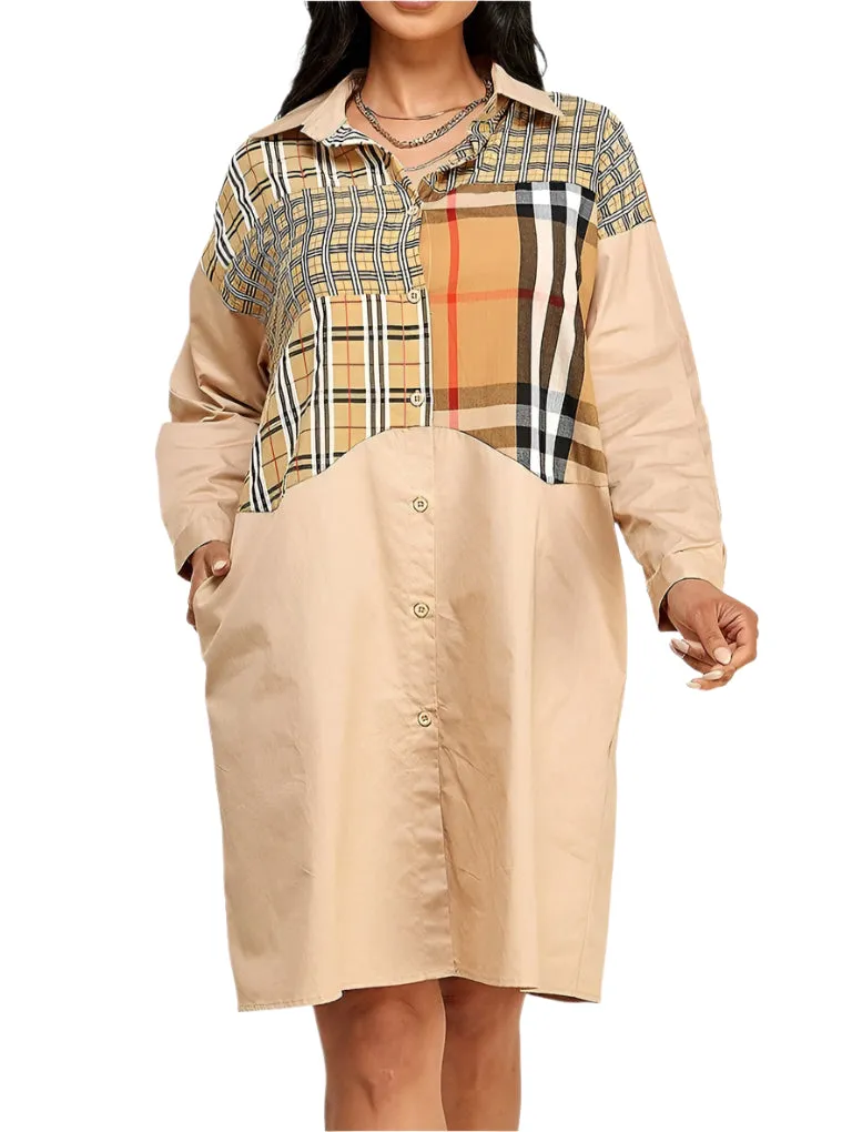 Long Sleeve Plaid Dress Shirt