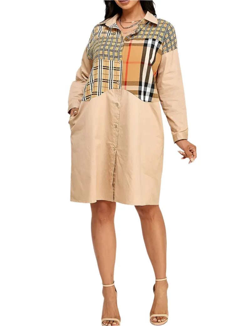 Long Sleeve Plaid Dress Shirt