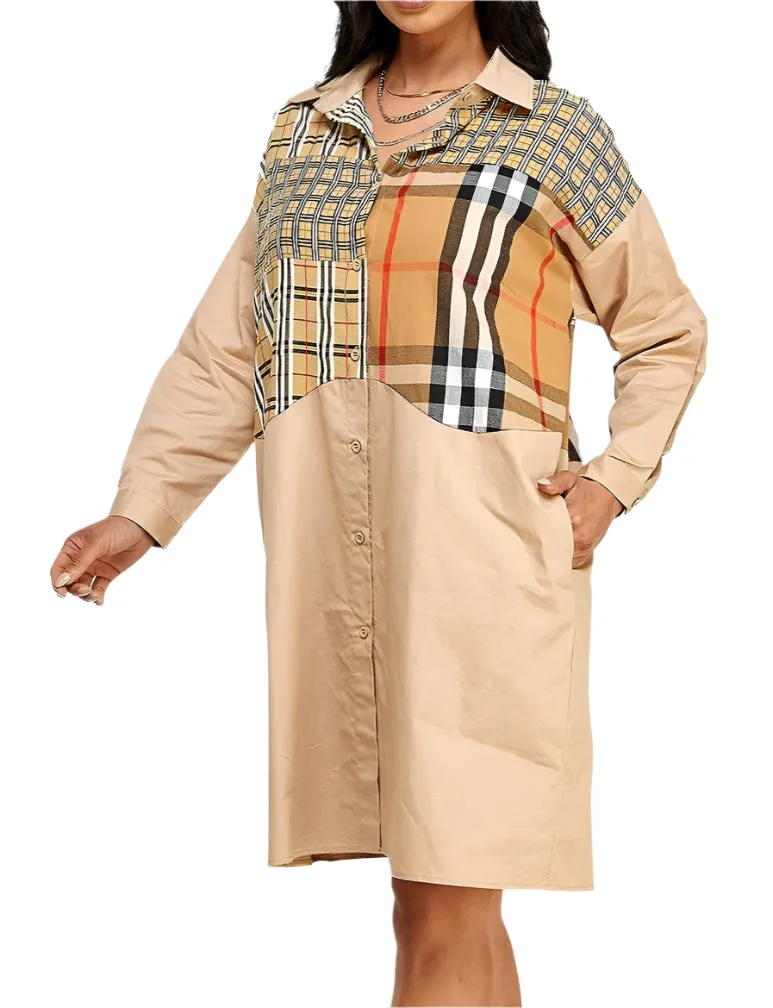 Long Sleeve Plaid Dress Shirt