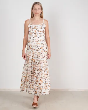 luisa printed linen dress - tiger print