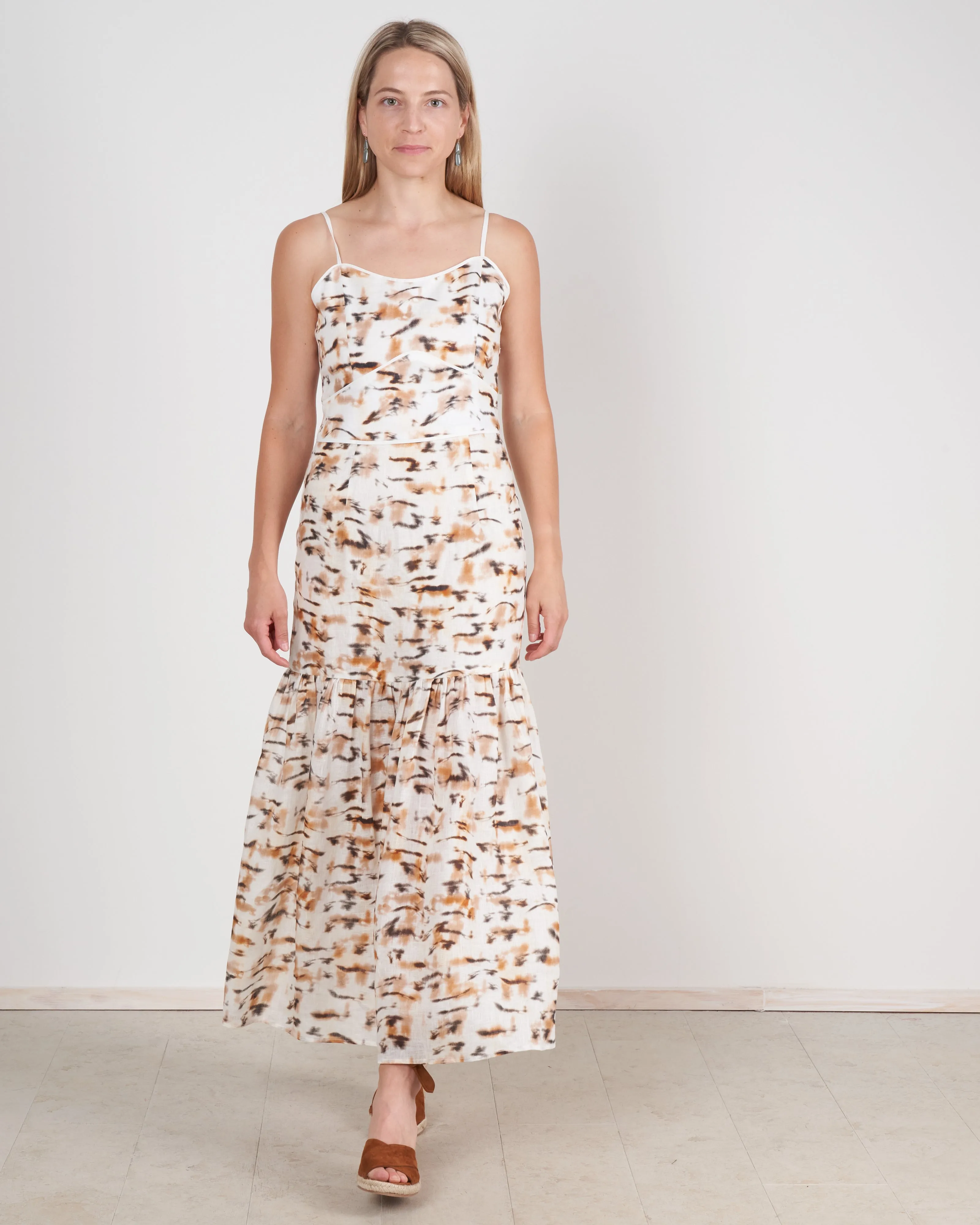 luisa printed linen dress - tiger print