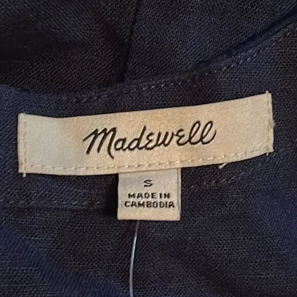 Madewell NWT Cutaway Tank Mini Dress Size Small in Classic Indigo