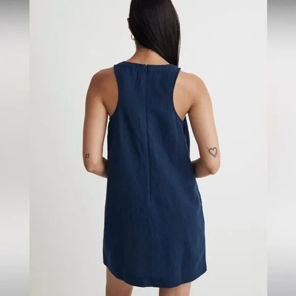 Madewell NWT Cutaway Tank Mini Dress Size Small in Classic Indigo