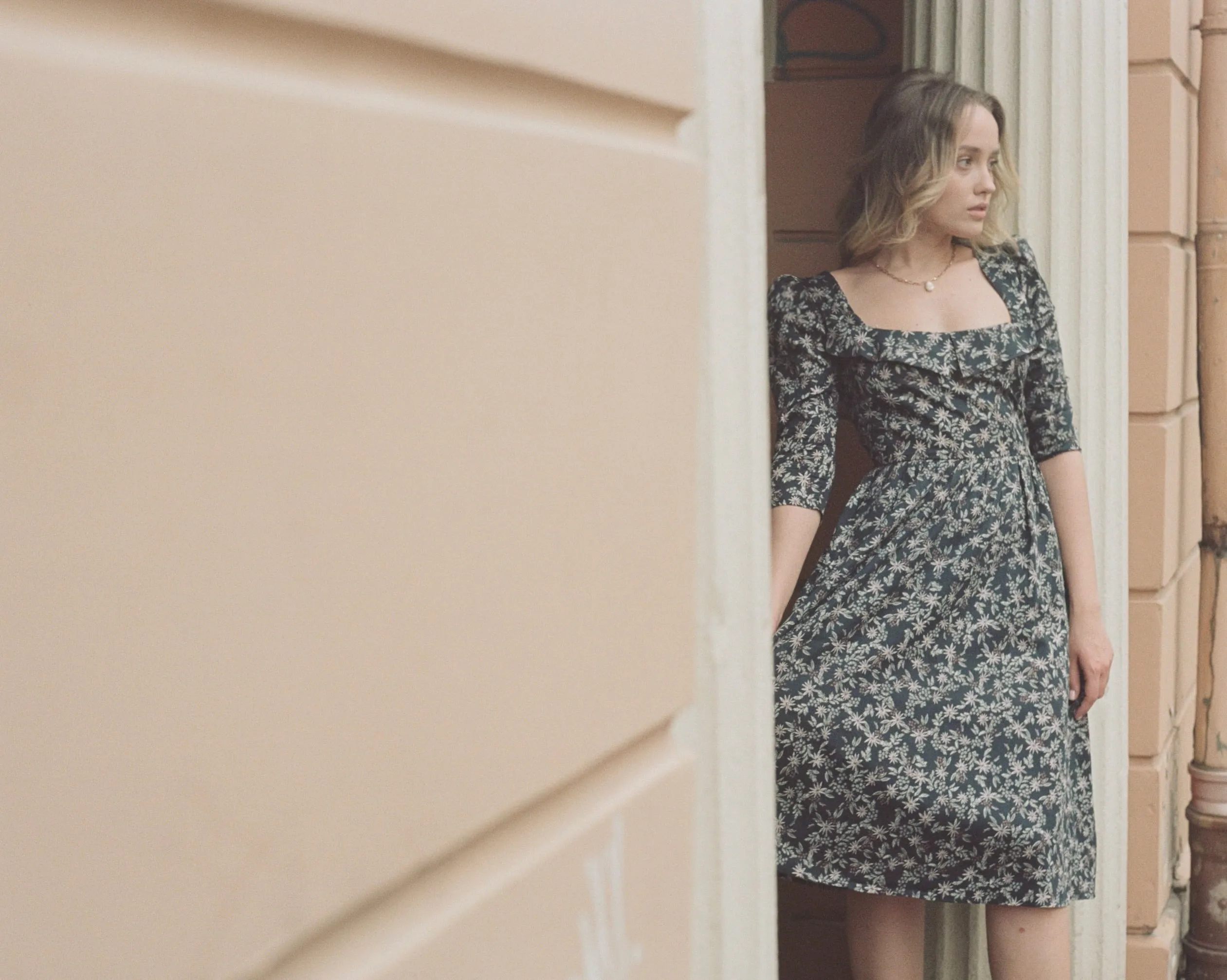 Marisol Dress / Black Floral Cotton