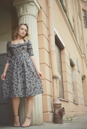 Marisol Dress / Black Floral Cotton