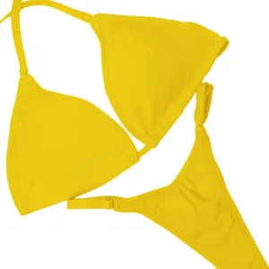 Matte Yellow Fit Model Competition Suit